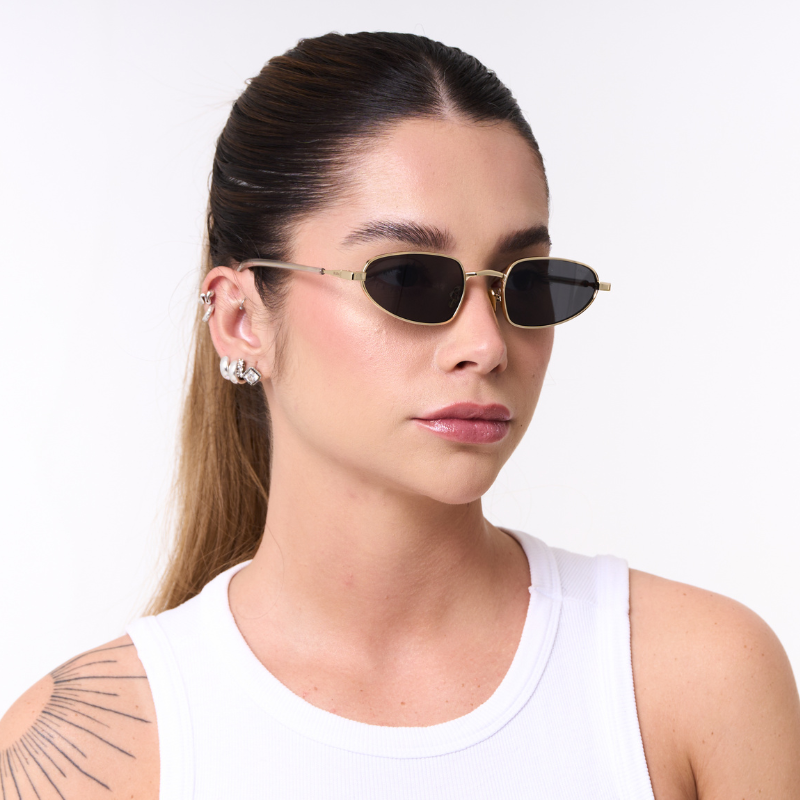 Óculos de Sol Quadrados com Proteção UV400 Preto – LUMAVI Amalfi
