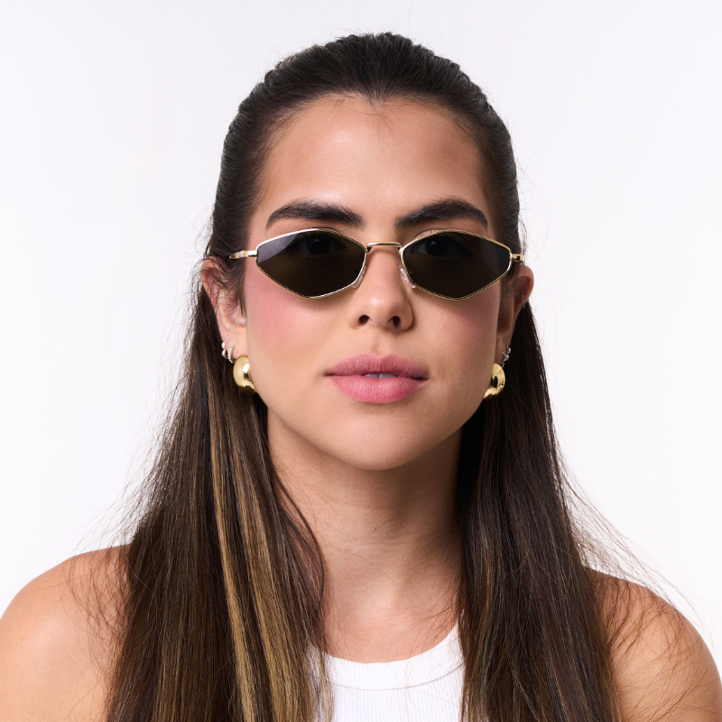 Óculos de Sol Aviador com Proteção UV400 Dourado/Preto – LUMAVI Capri