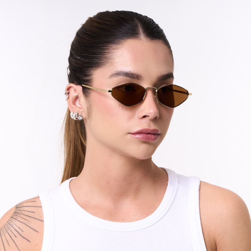 Óculos de Sol Aviador com Proteção UV400 Marrom – LUMAVI Capri