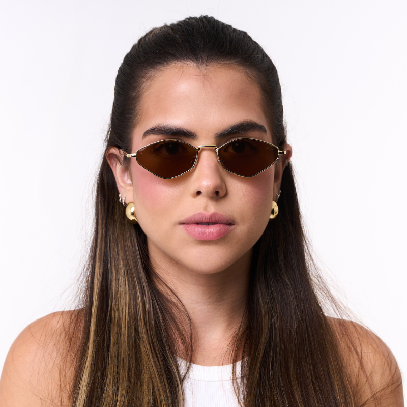 Óculos de Sol Aviador com Proteção UV400 Marrom – LUMAVI Capri