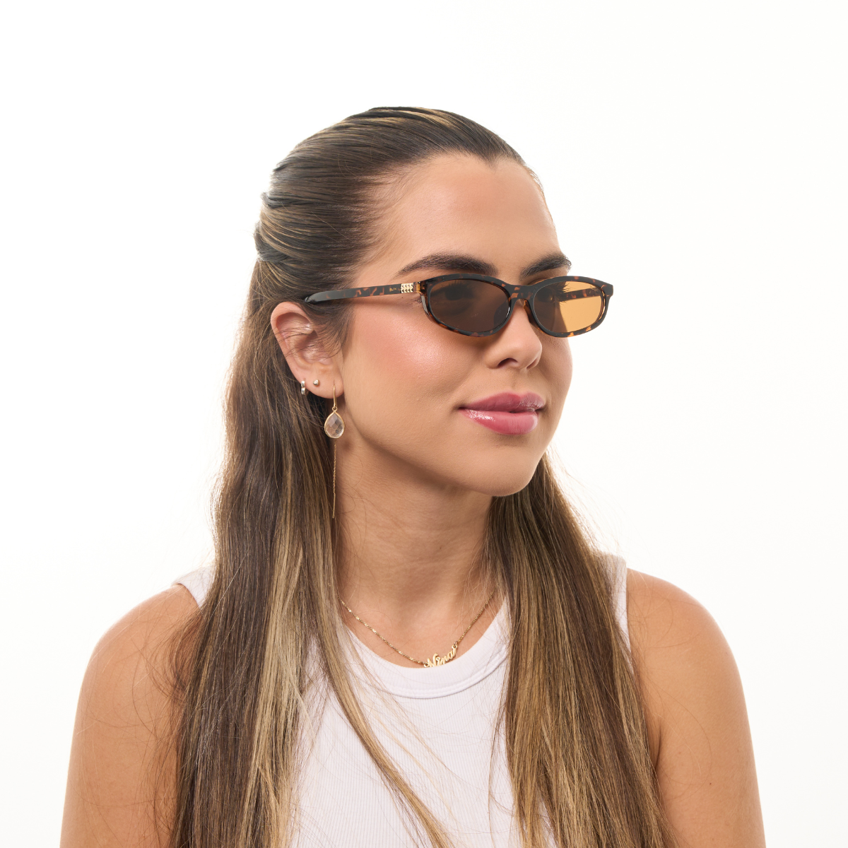 Óculos de Sol Hexagonais com Proteção UV400 Leopardo/Marrom – LUMAVI Nice