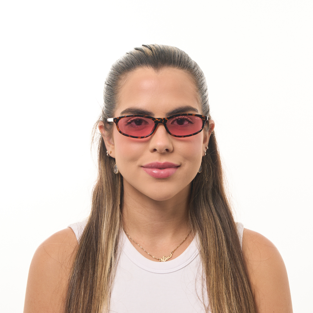 Óculos de Sol Hexagonais com Proteção UV400 Rosa – LUMAVI Nice