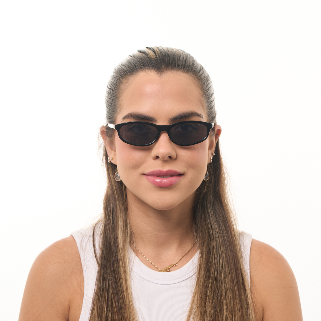Óculos de Sol Hexagonais com Proteção UV400 Preto – LUMAVI Nice