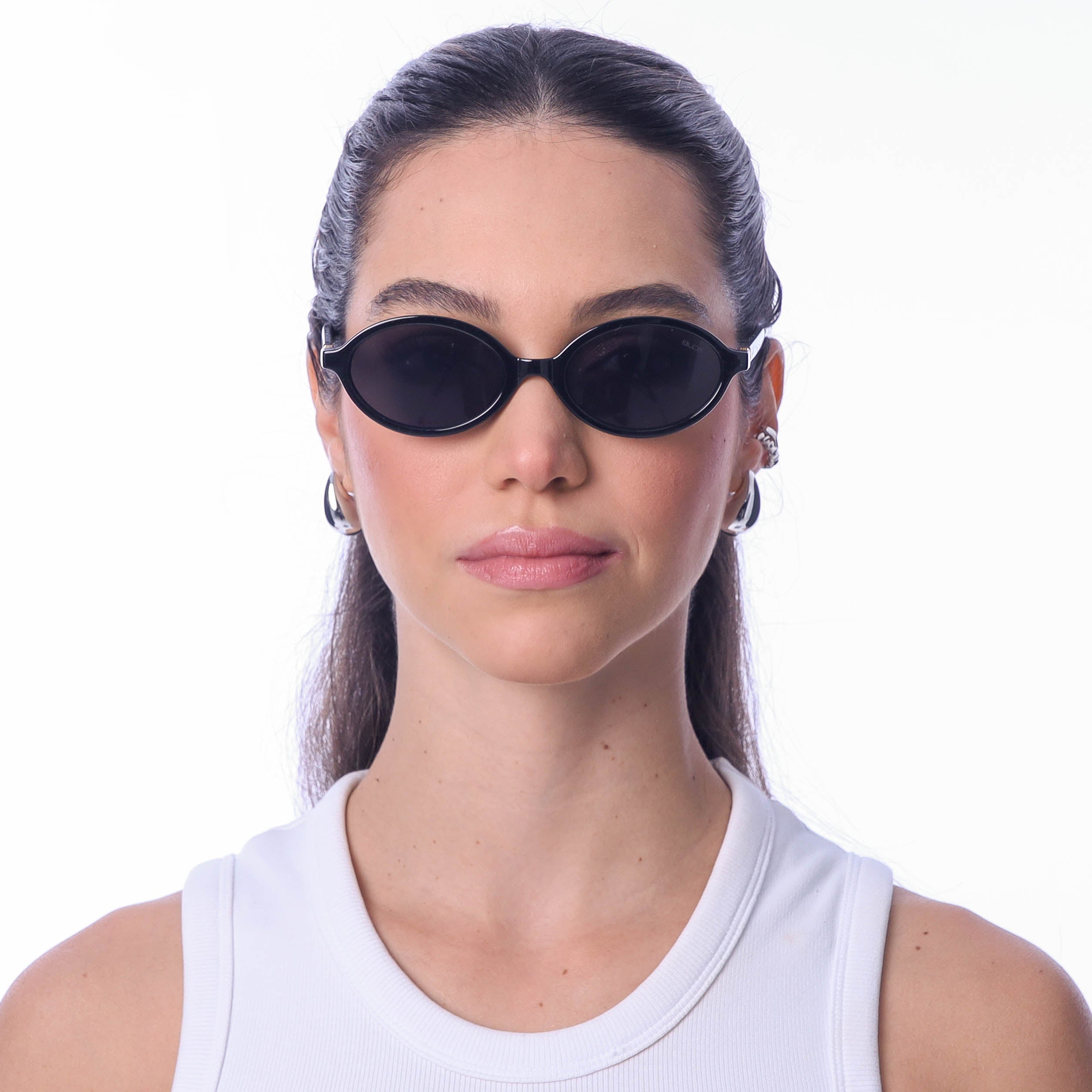 Óculos de Sol Quadrados com Proteção UV400 Preto – LUMAVI Madrid