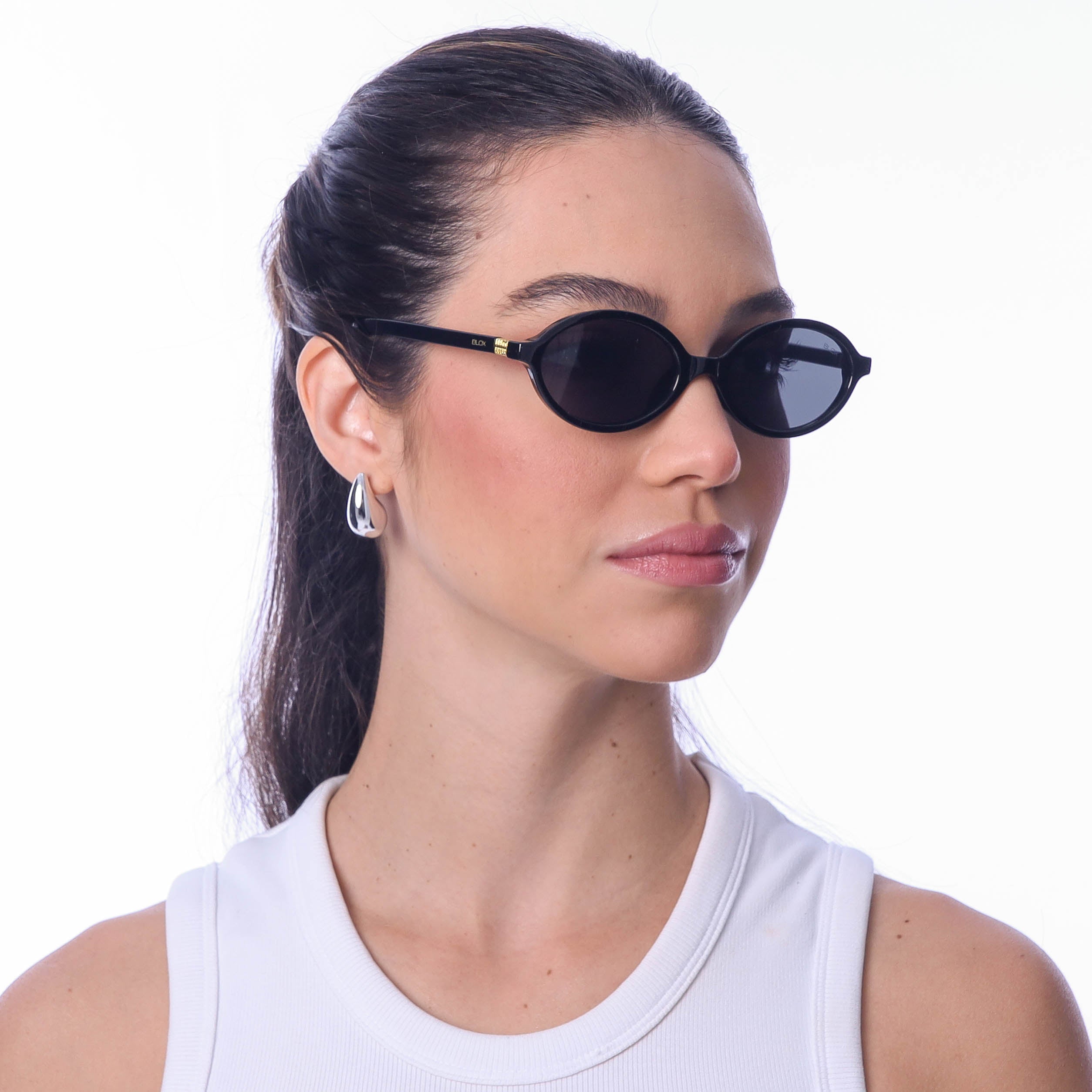 Óculos de Sol Quadrados com Proteção UV400 Preto – LUMAVI Madrid