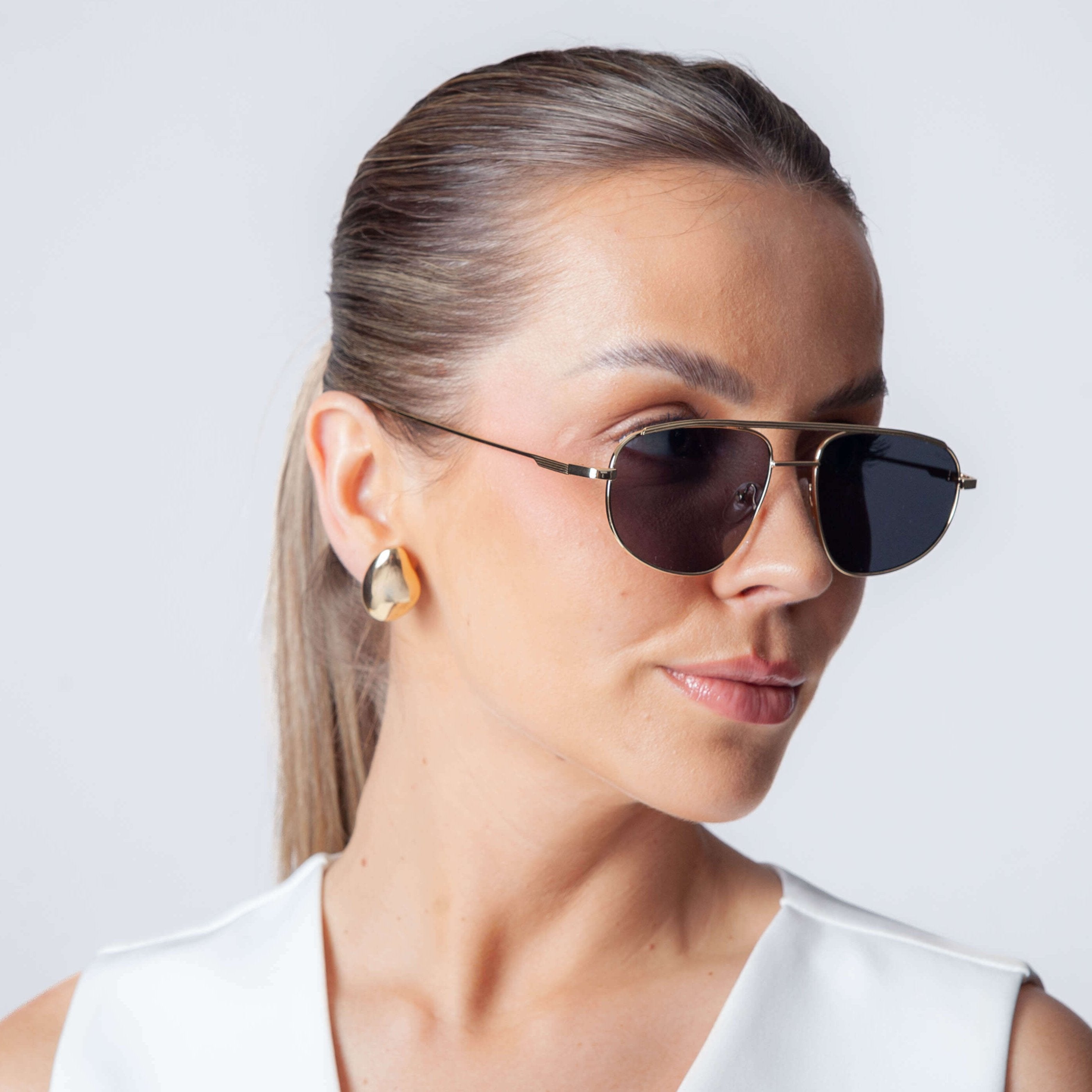 Óculos de Sol Aviador Polarizados com Proteção UV400 Preto – LUMAVI Milano