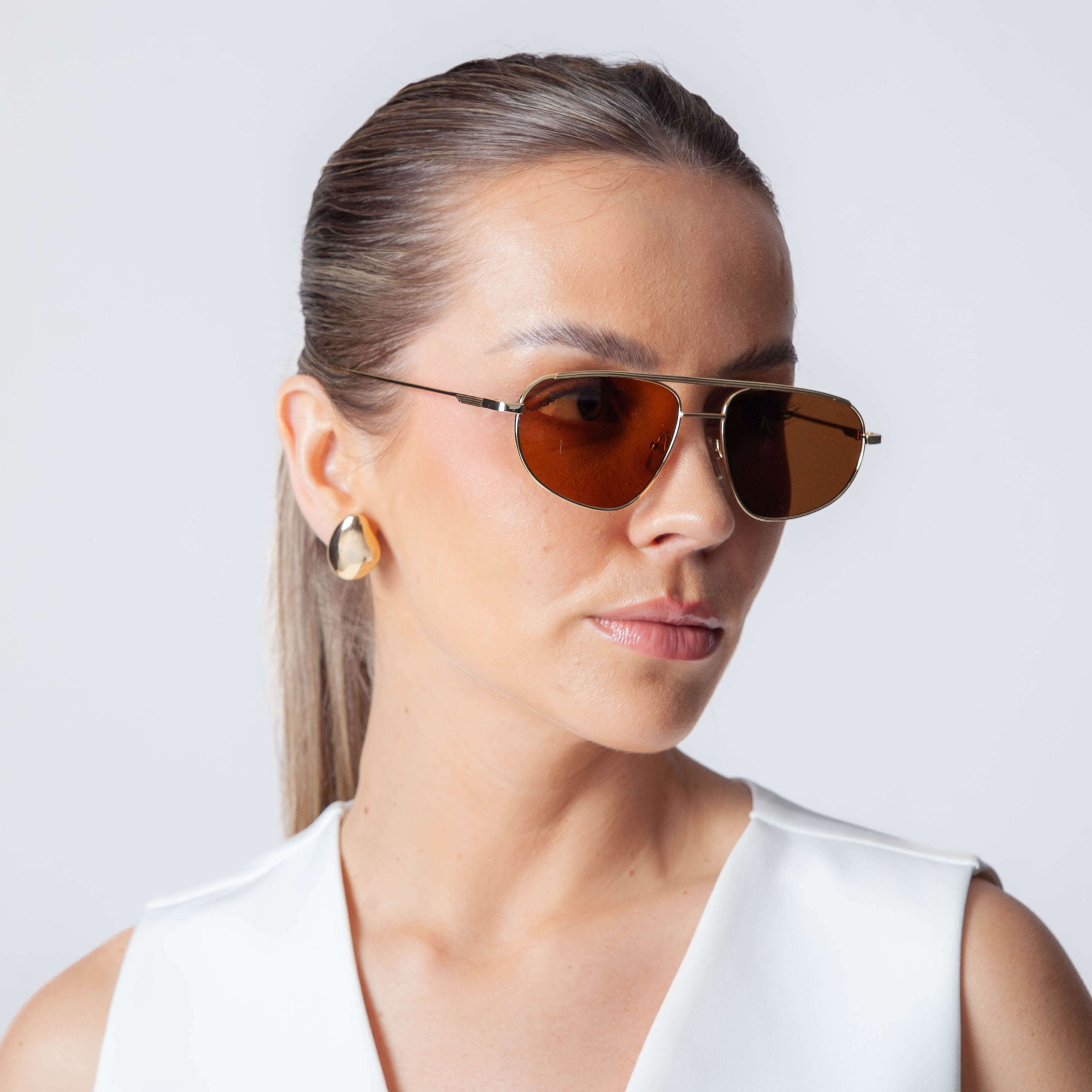 Óculos de Sol Aviador Polarizados com Proteção UV400 Marrom – LUMAVI Milano