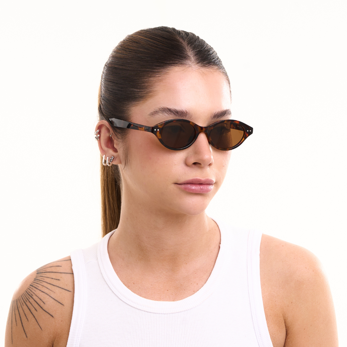 Óculos de Sol Clássicos com Proteção UV400 Leopardo/Marrom – LUMAVI Veneza