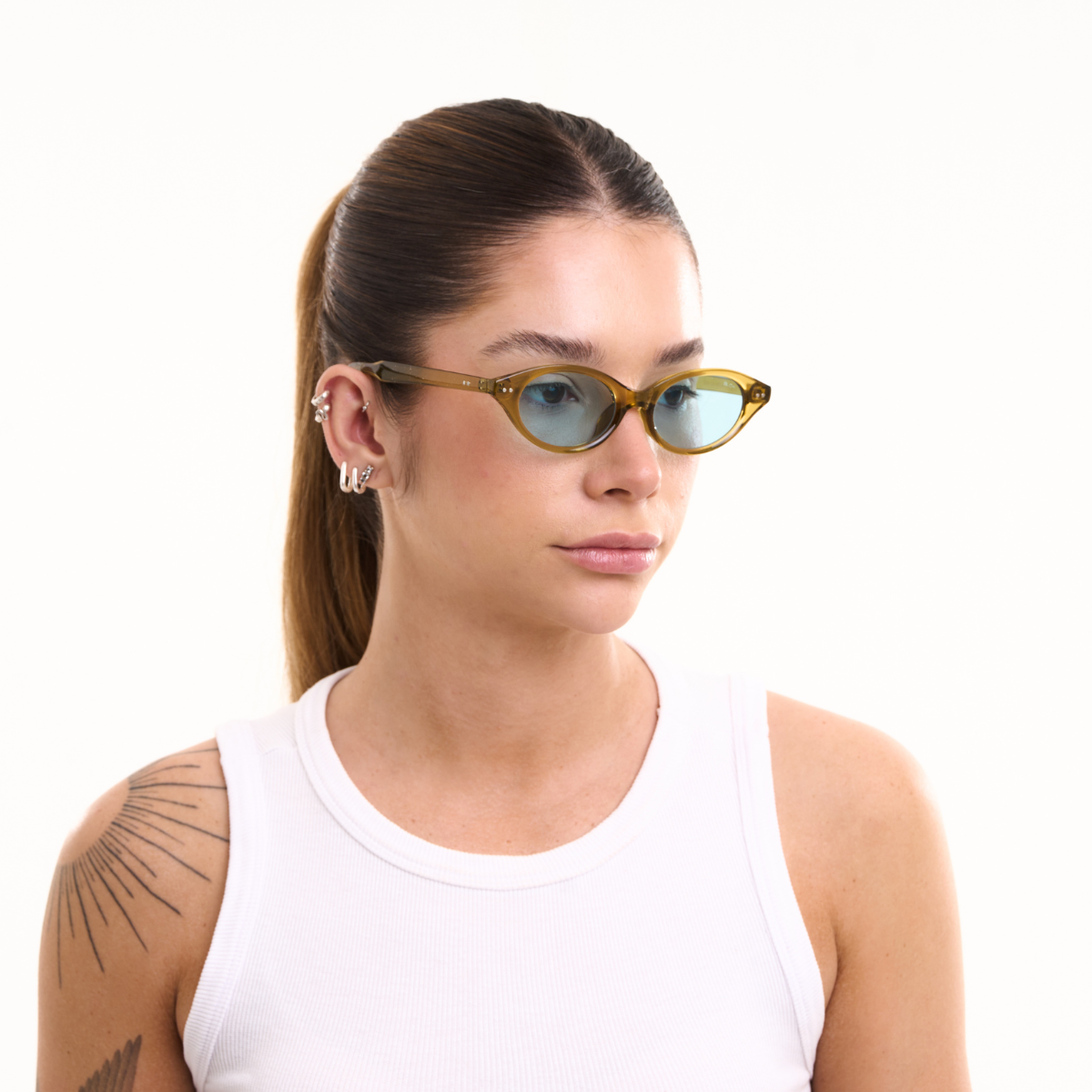 Óculos de Sol Clássicos com Proteção UV400 Azul – LUMAVI Veneza