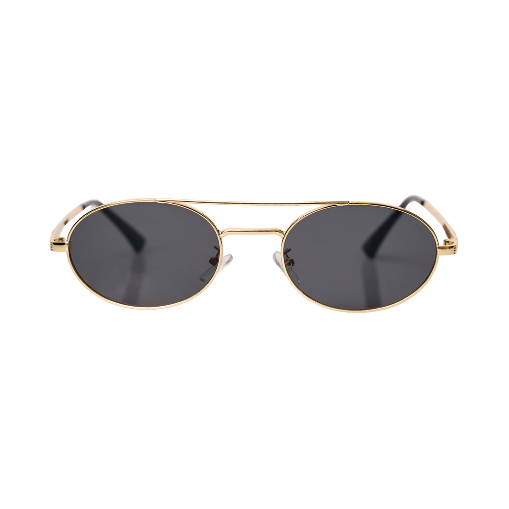 Óculos de Sol Quadrados com Proteção UV400 Dourado/Preto – LUMAVI Porto