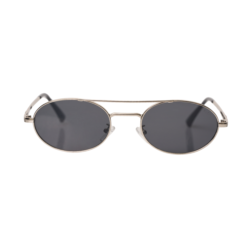 Óculos de Sol Quadrados com Proteção UV400 Prata/Preto – LUMAVI Porto