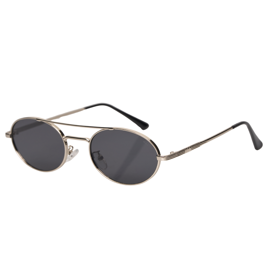 Óculos de Sol Quadrados com Proteção UV400 Prata/Preto – LUMAVI Porto