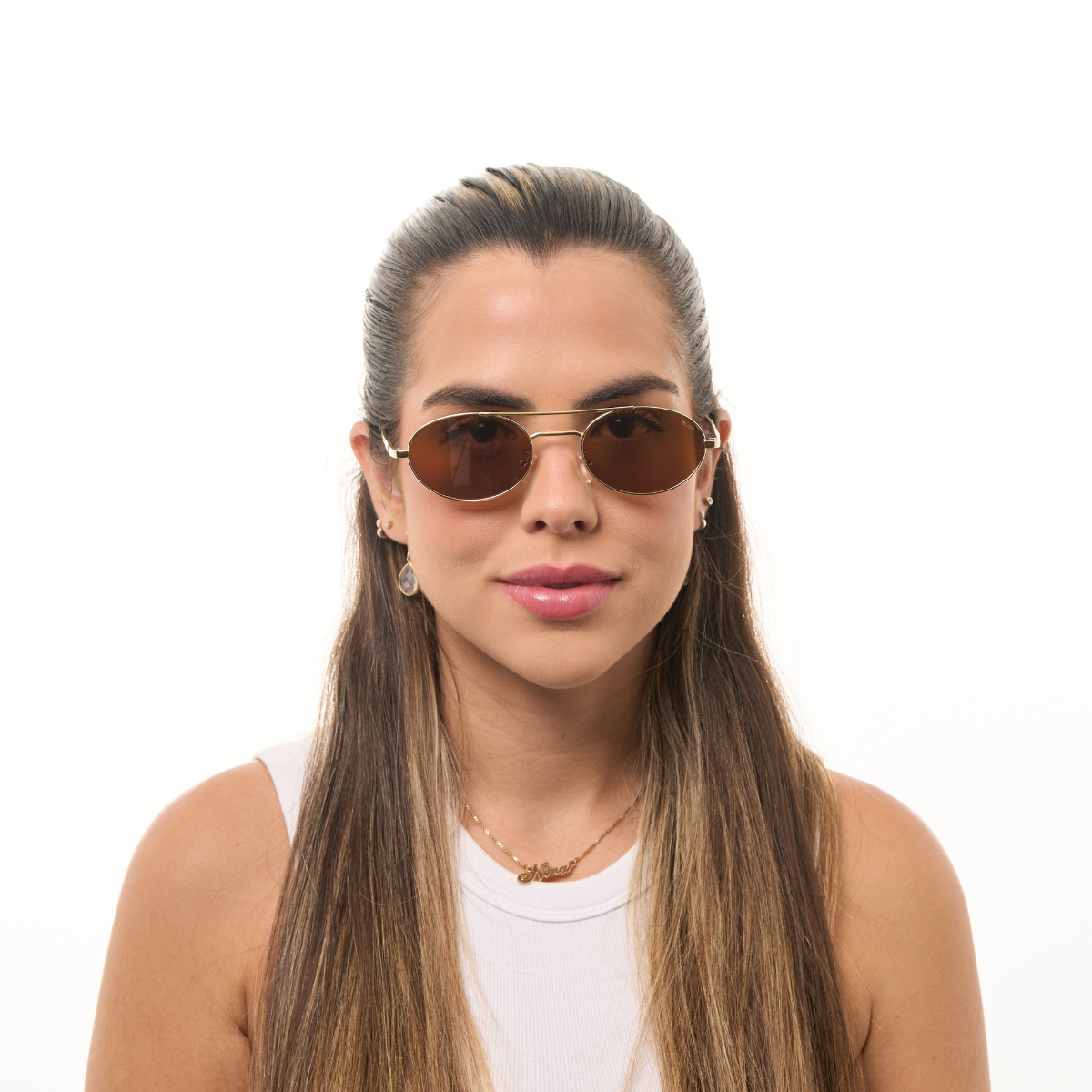 Óculos de Sol Quadrados com Proteção UV400 Marrom – LUMAVI Porto